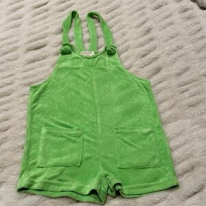 Pink Lily Kids size 4T green terry cloth romper. Great condition.